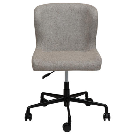 Glam bouclé rolling chair with black legs