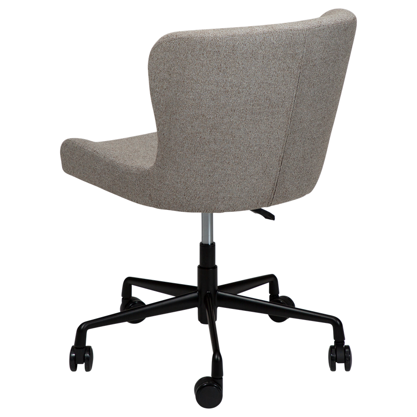 Glam bouclé rolling chair with black legs