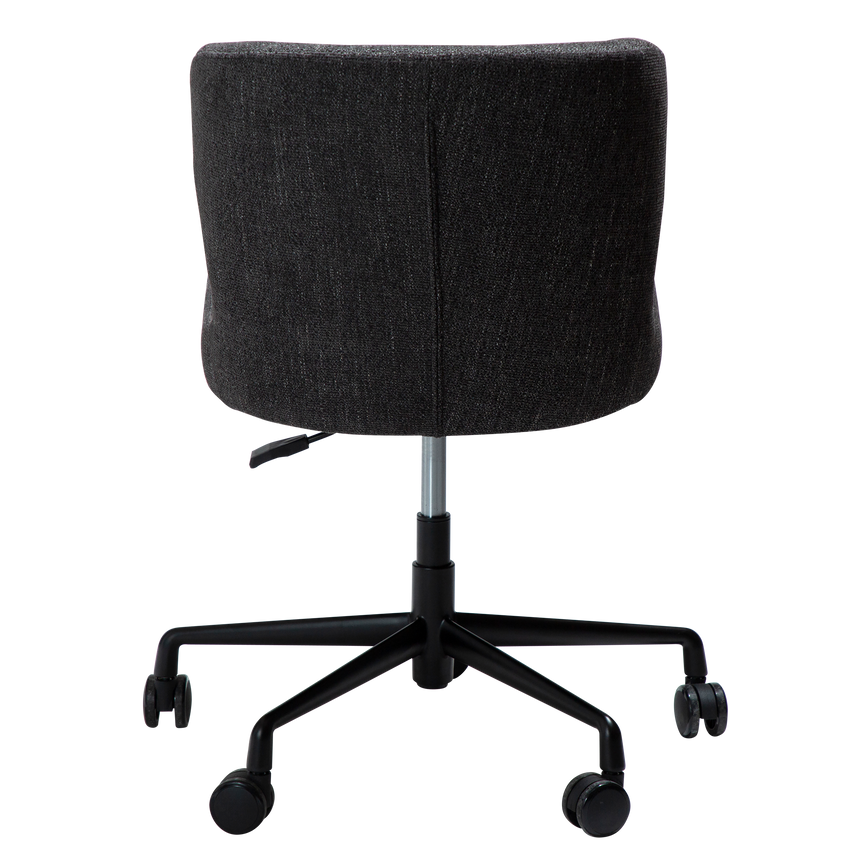 Glam bouclé rolling chair with black legs