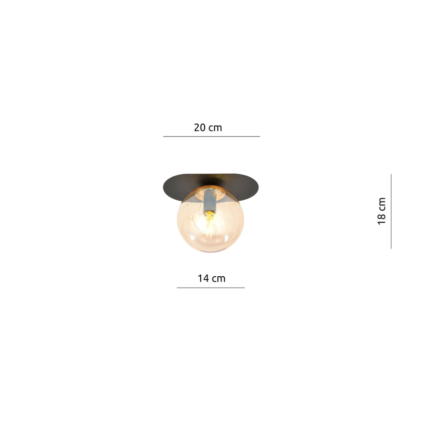 Plaza 1 BL glass ceiling lamp