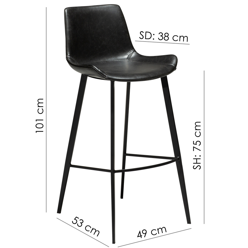 Hype textile leather bar stool