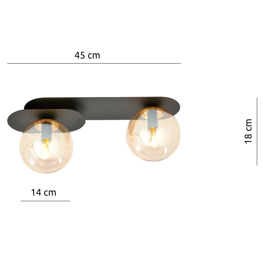 Plaza 2 BL glass ceiling lamp