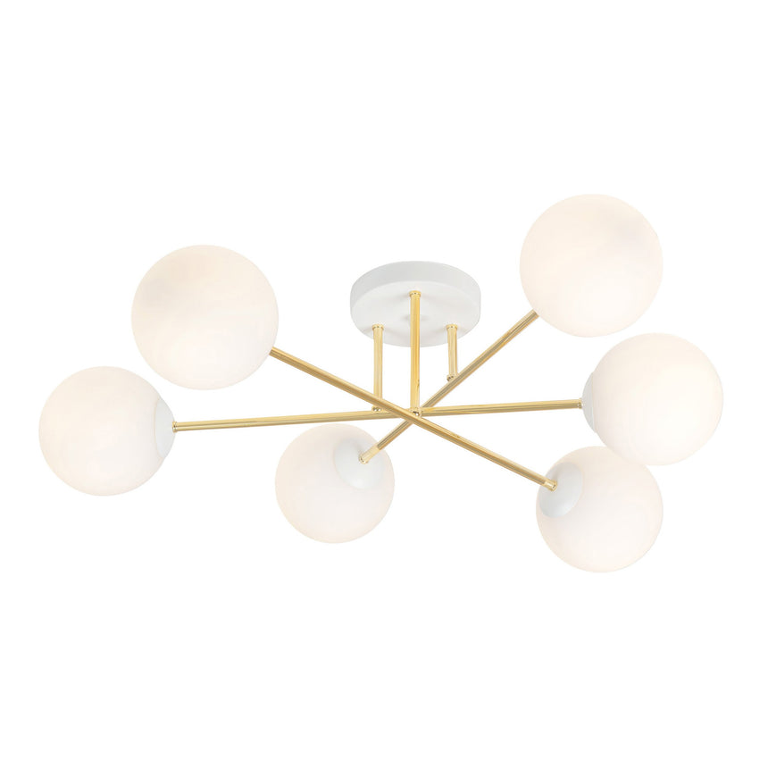 Magnum 6 WH Opal metal ceiling lamp