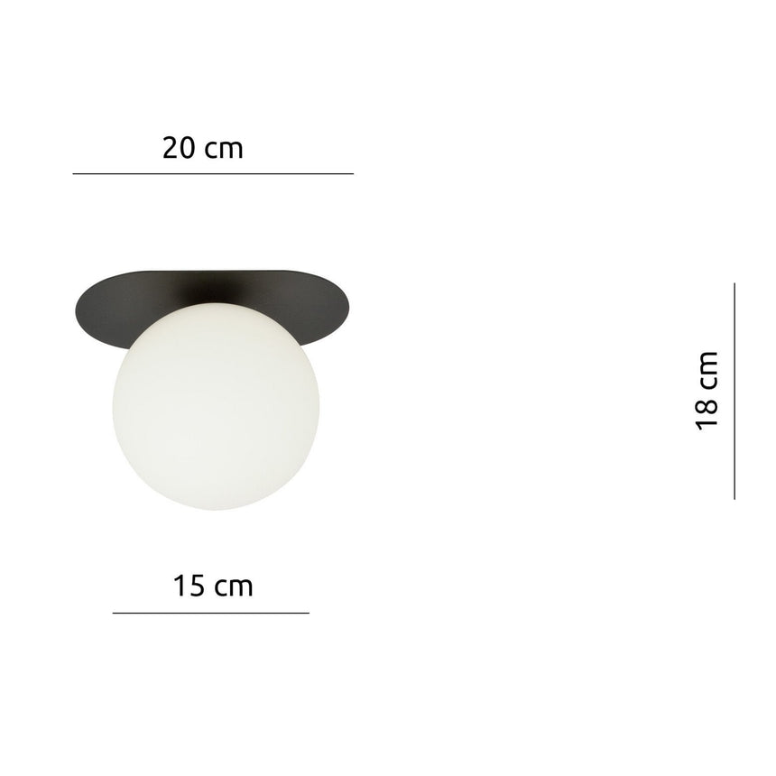 Plaza 1 BL Opal glass ceiling lamp