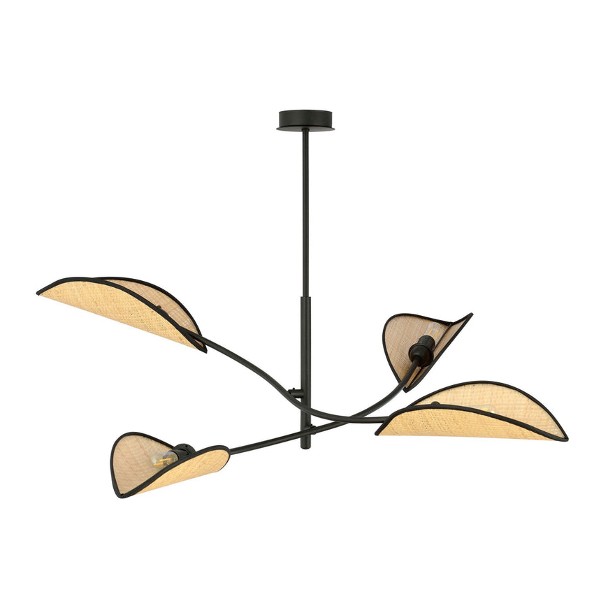 Lotus 4 rattan hanging lamp
