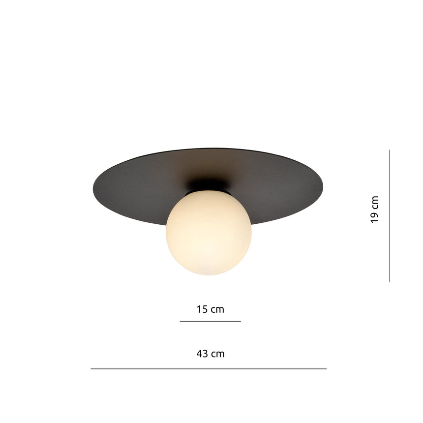 Solar 1 Opal metal ceiling lamp