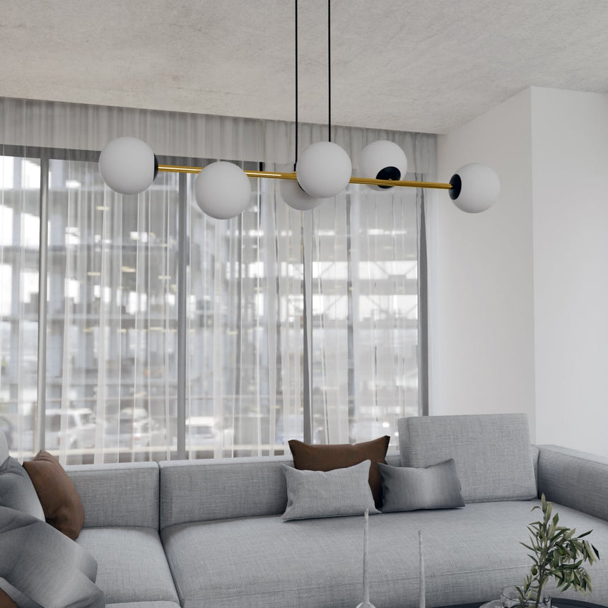 Gravity 6 BL Opal metal pendant lamp
