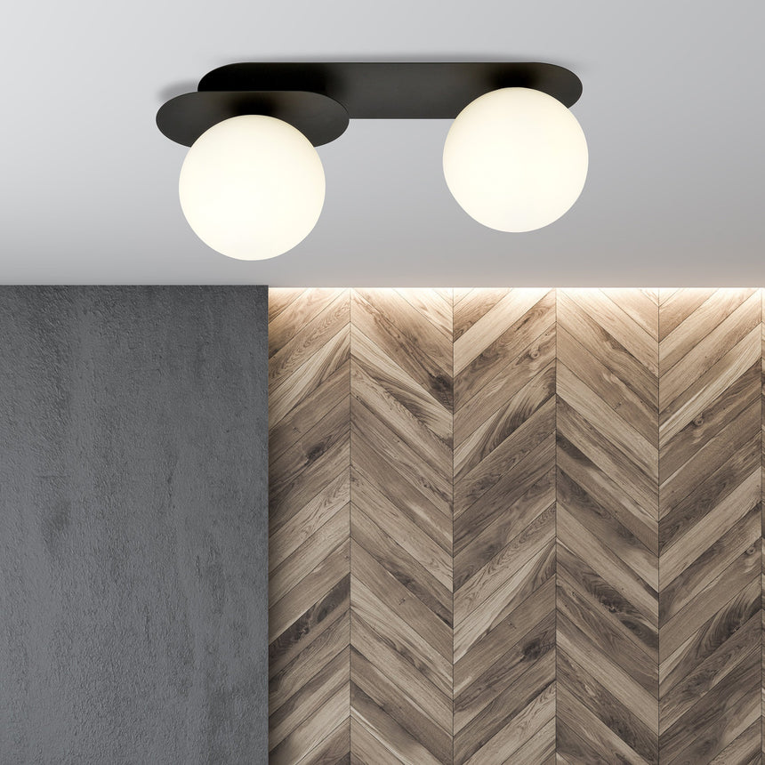Plaza 2 BL Opal glass ceiling lamp