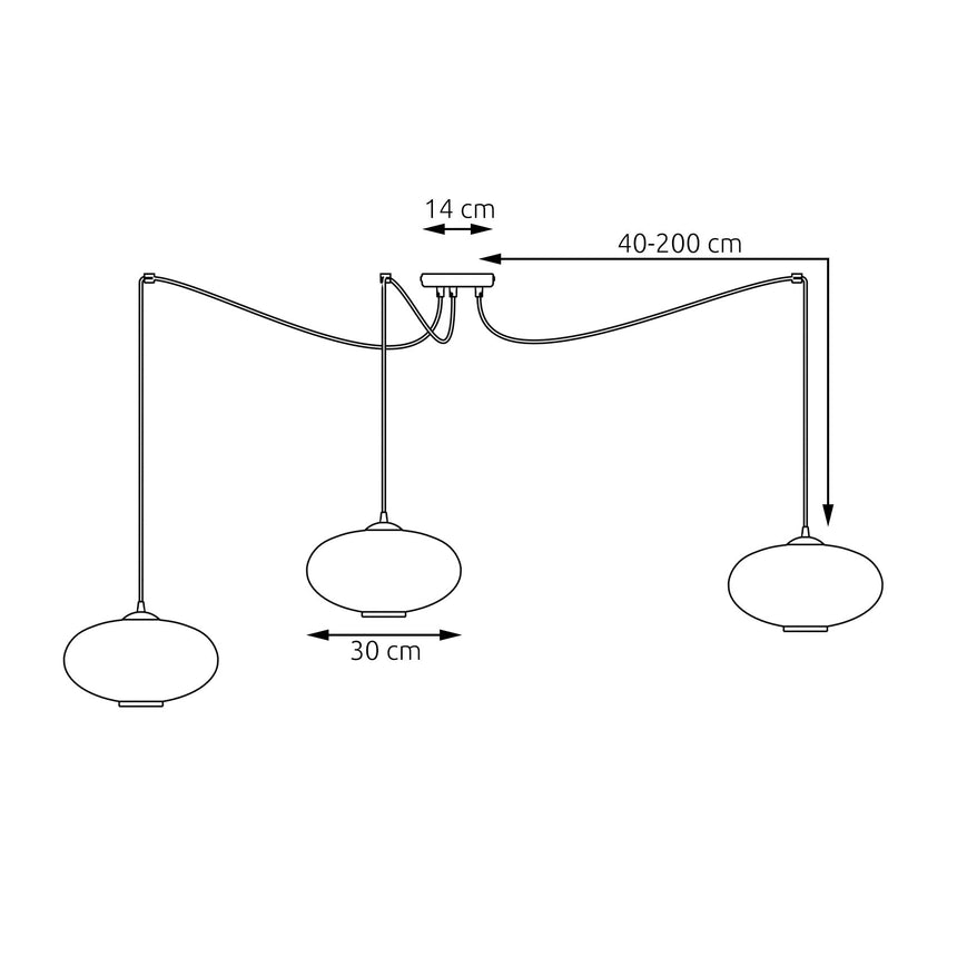 Origo 3 BL glass pendant lamp