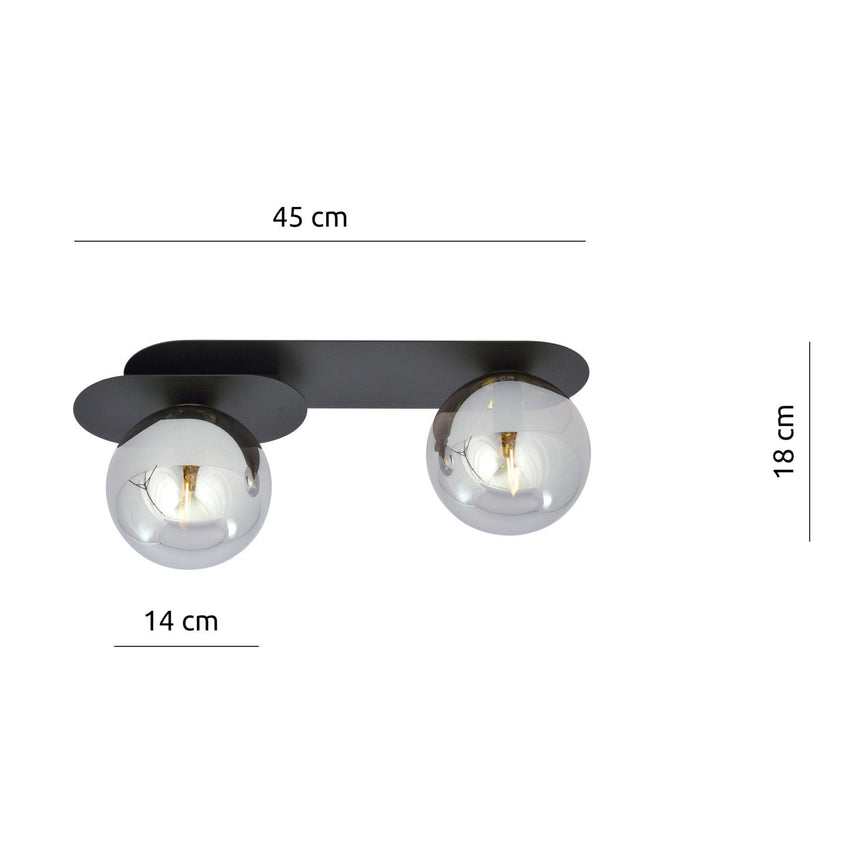 Plaza 2 BL glass ceiling lamp