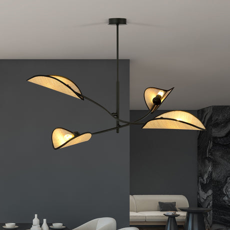 Lotus 4 rattan hanging lamp