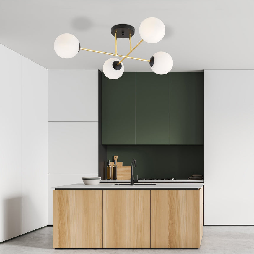 Magnum 4 BL Opal metal ceiling lamp