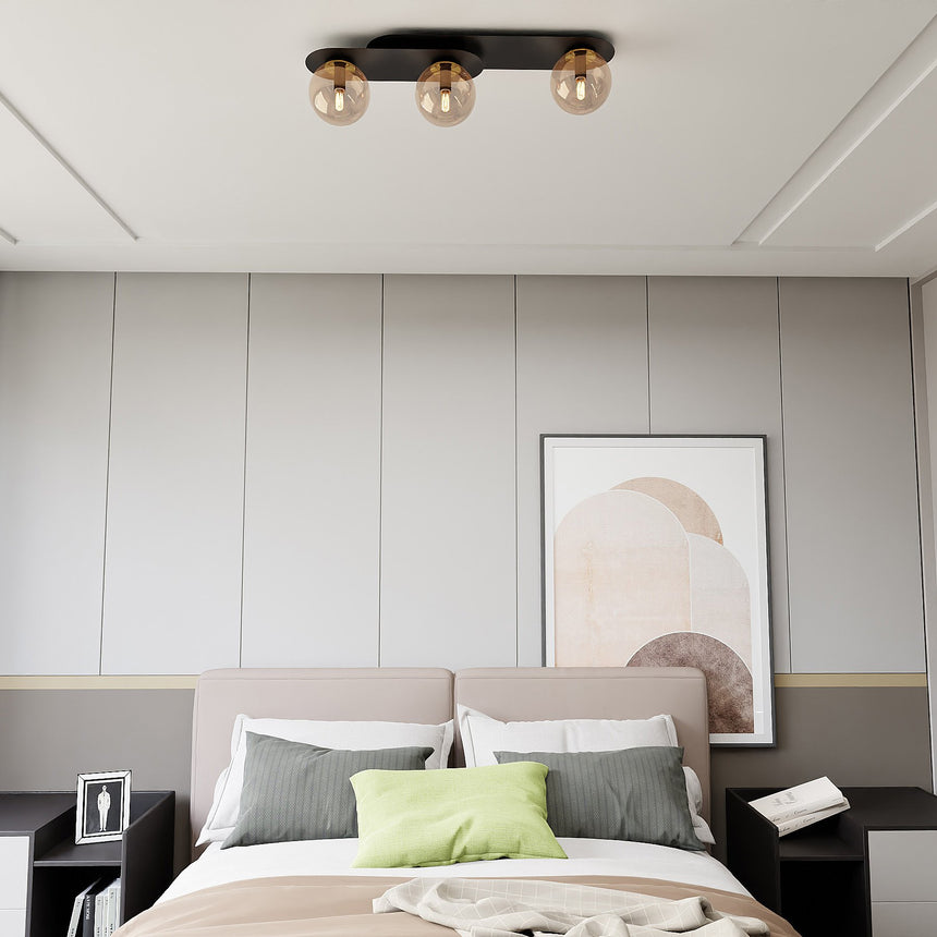 Plaza 3 BL glass ceiling lamp