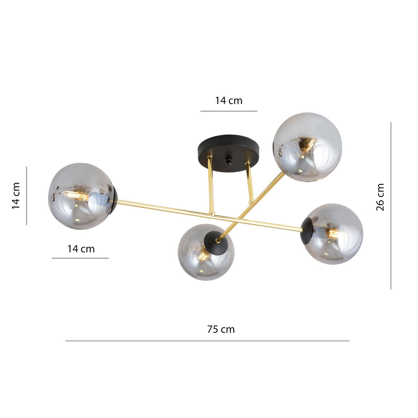 Magnum 4 BL Graphite metal ceiling lamp
