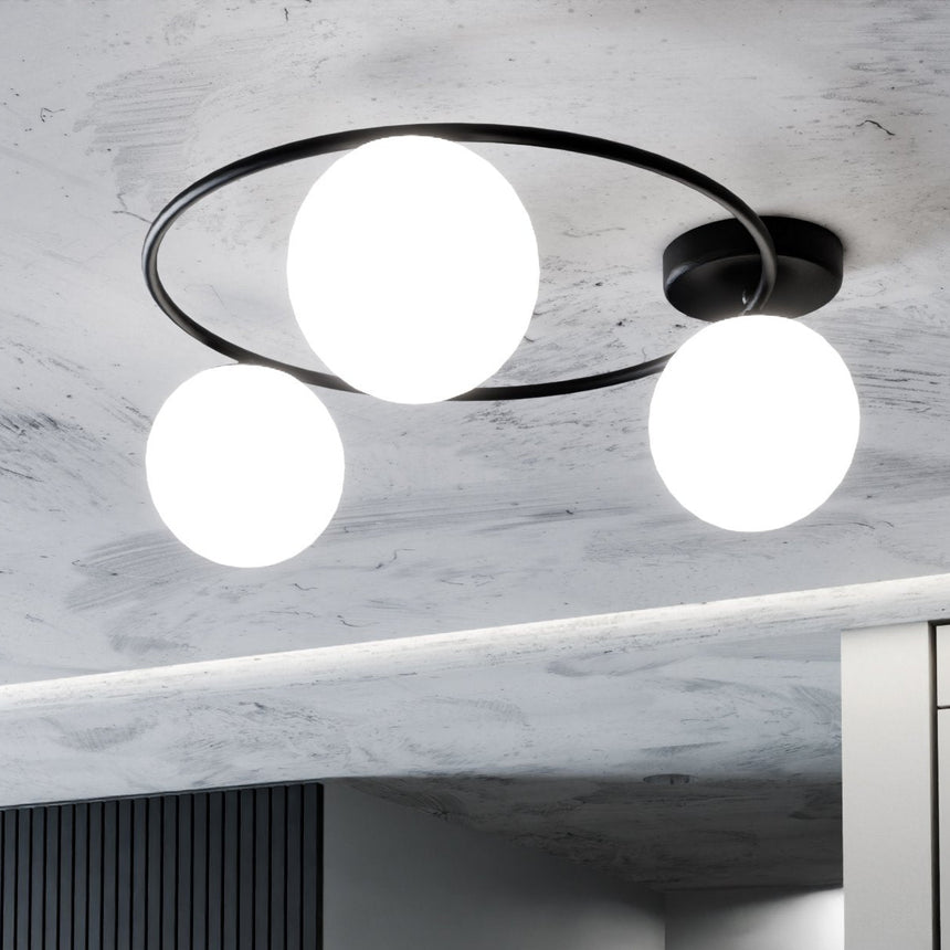 Sopra 3 BL Opal metal ceiling lamp