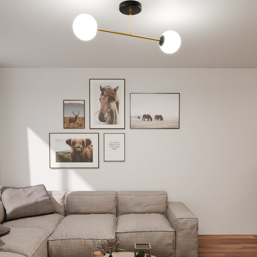 Magnum 2 BL Opal metal ceiling lamp