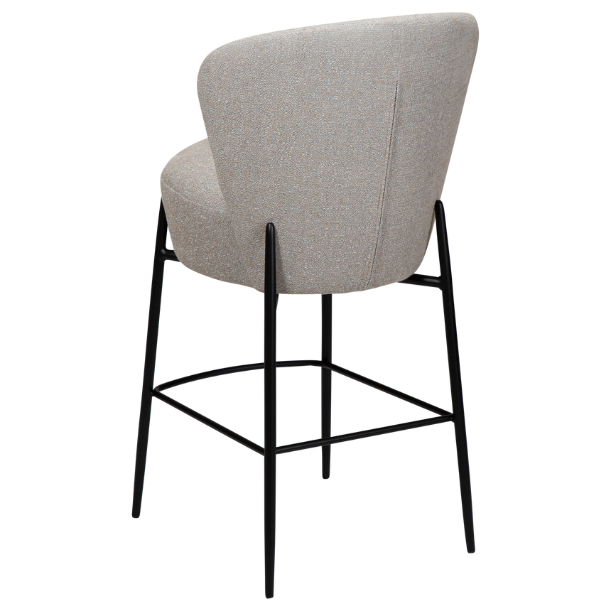 Orbit bouclé low bar stool