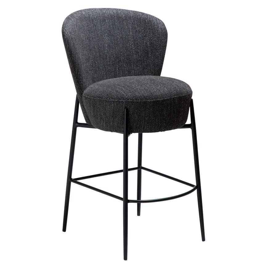 Orbit bouclé low bar stool