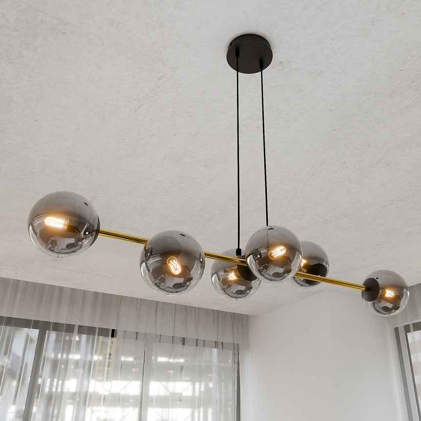 Gravity 6 BL metal pendant lamp