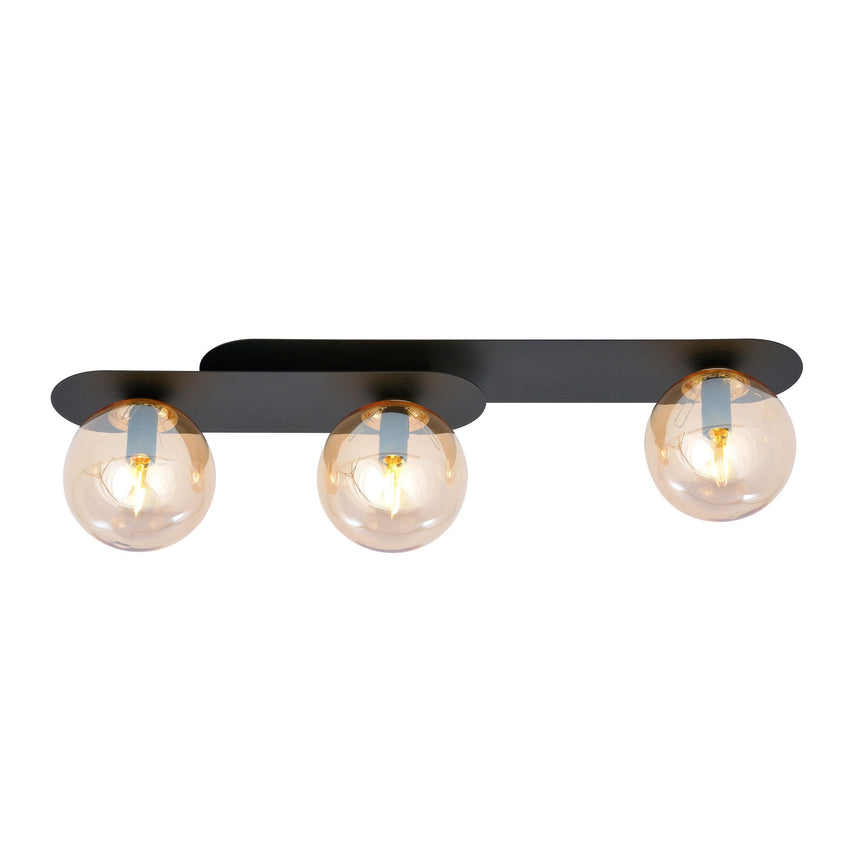 Plaza 3 BL glass ceiling lamp