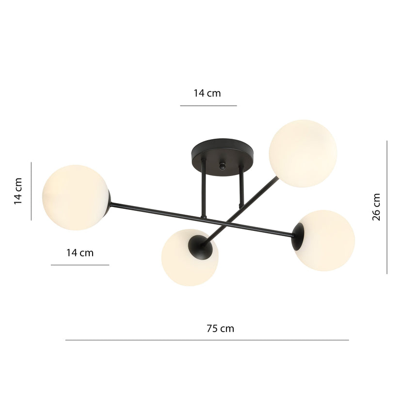 Roma 4 BL metal ceiling lamp
