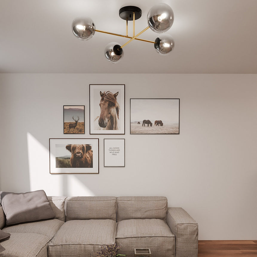 Magnum 4 BL Graphite metal ceiling lamp