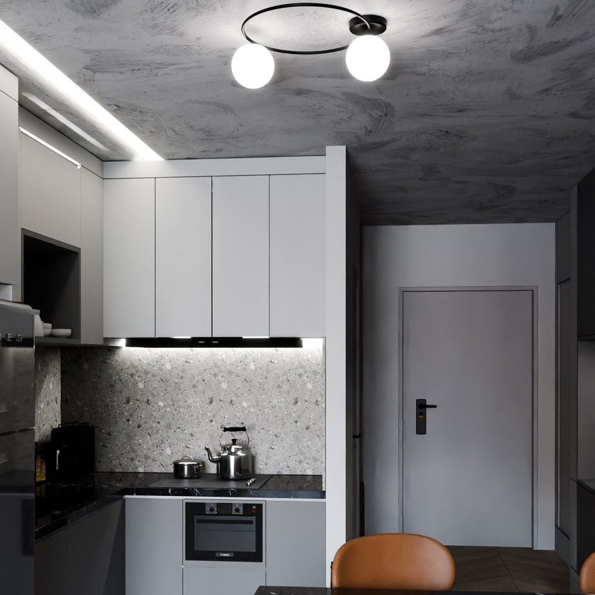 Sopra 2 BL Opal metal ceiling lamp