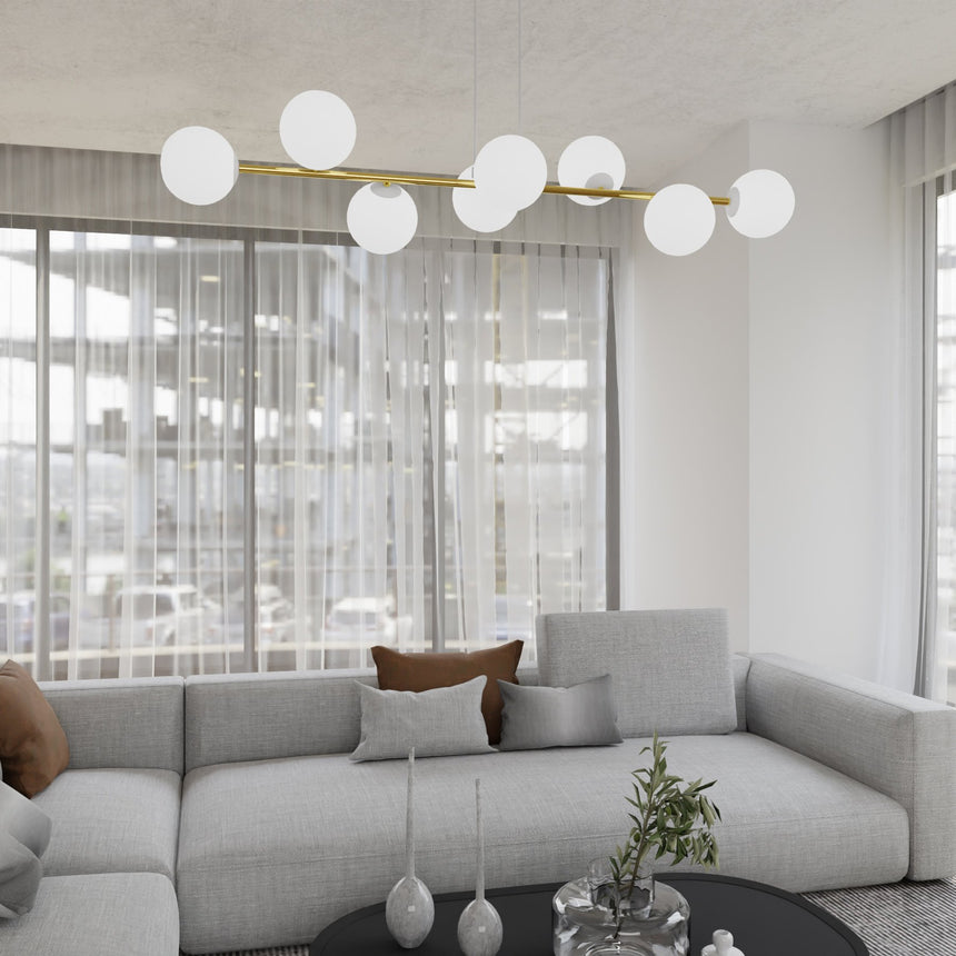 Gravity 8 WH Gold metal pendant lamp
