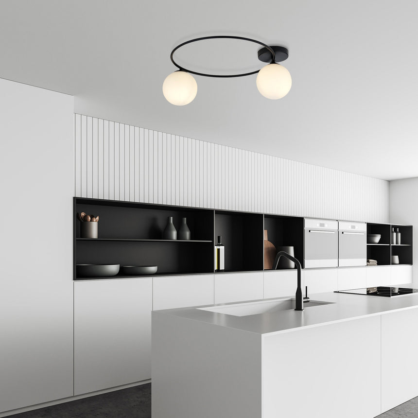 Sopra 2 BL Opal metal ceiling lamp