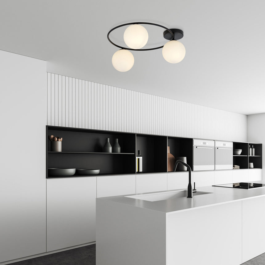 Sopra 3 BL Opal metal ceiling lamp