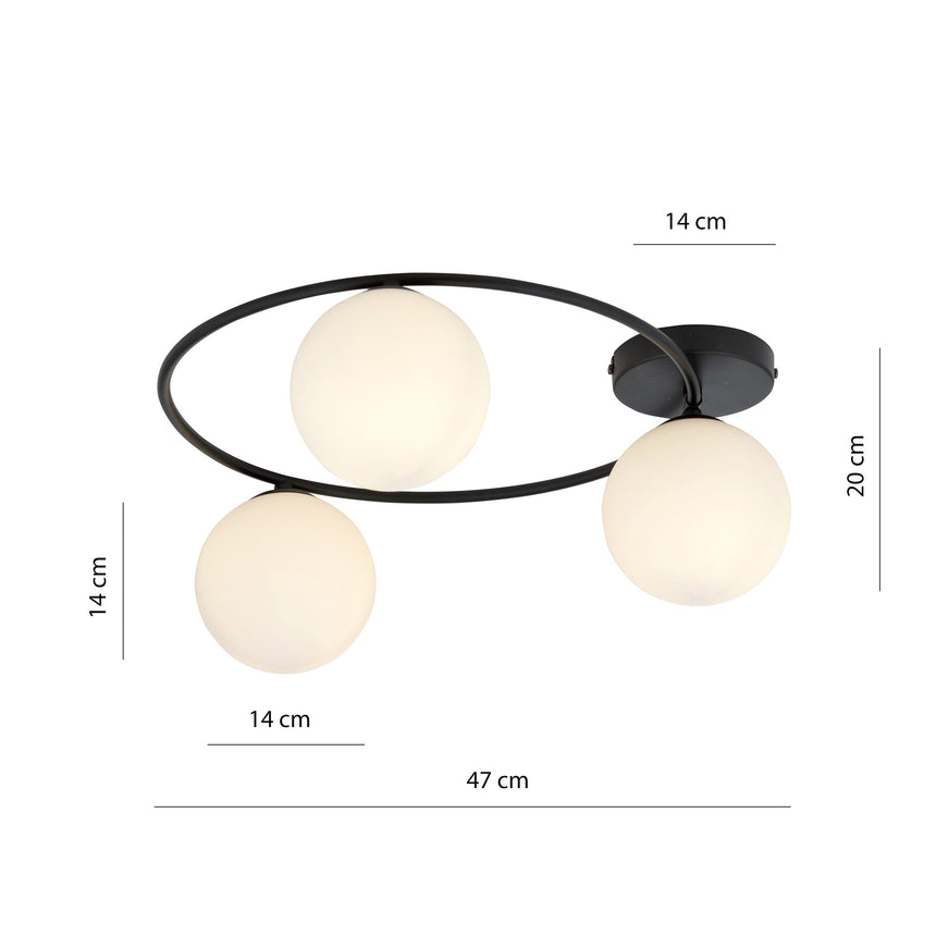 Sopra 3 BL Opal metal ceiling lamp