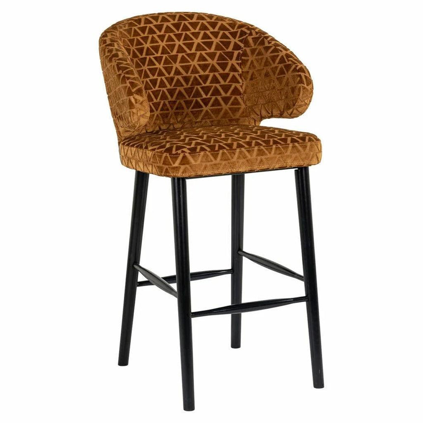Indigo fabric bar stool