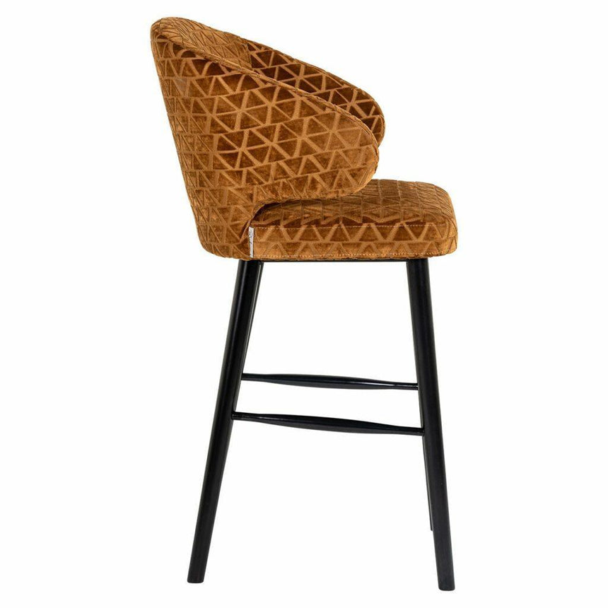 Indigo fabric bar stool