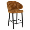 Indigo fabric low bar stool