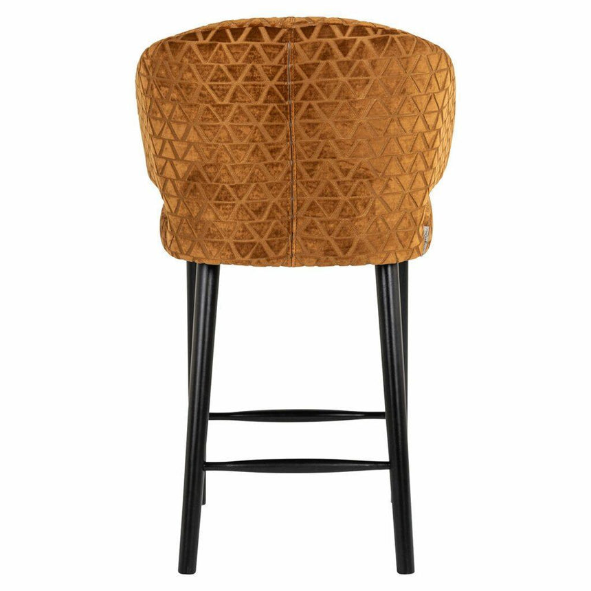 Indigo fabric low bar stool