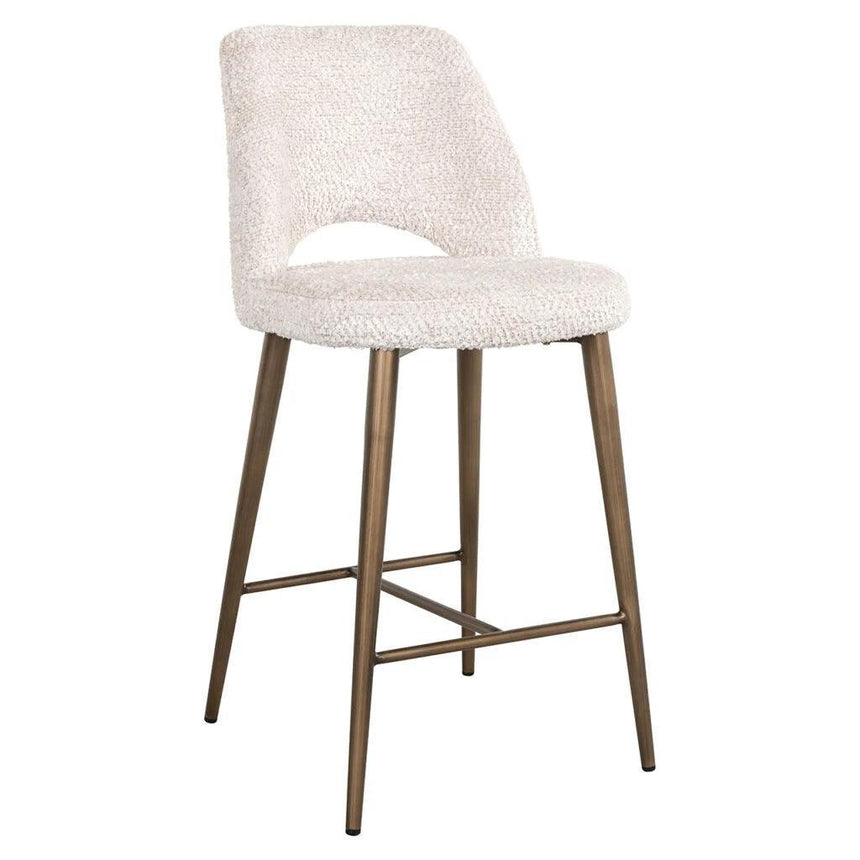 Delphine fabric low bar stool