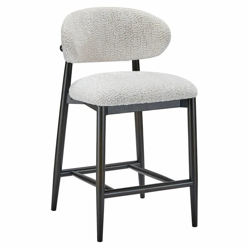 Cherry fabric low bar stool