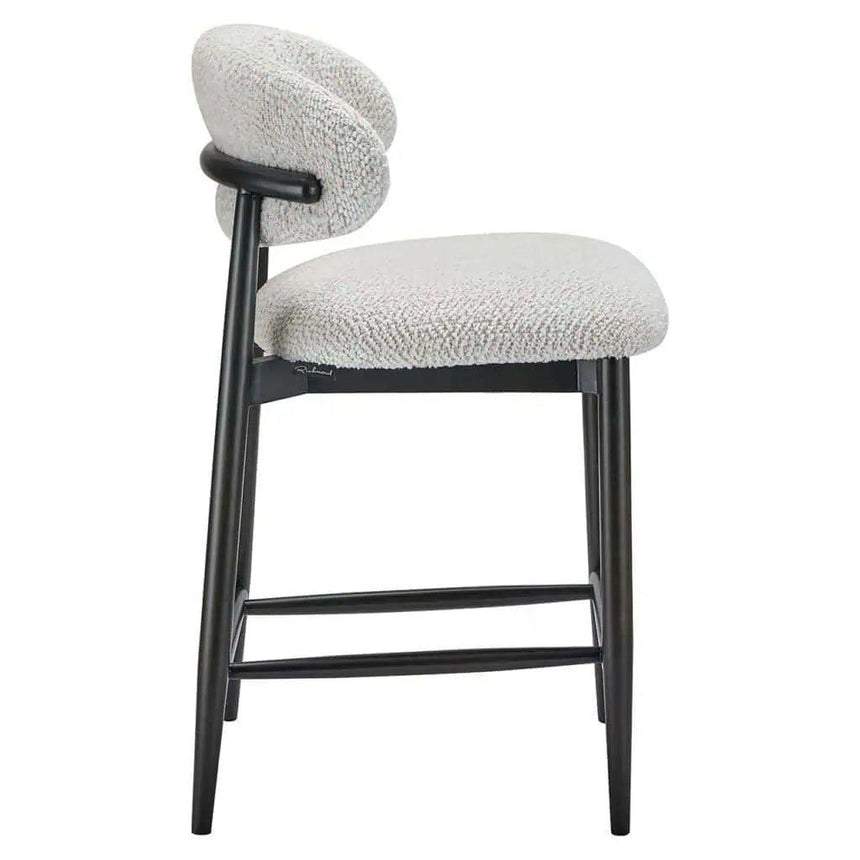 Cherry fabric low bar stool