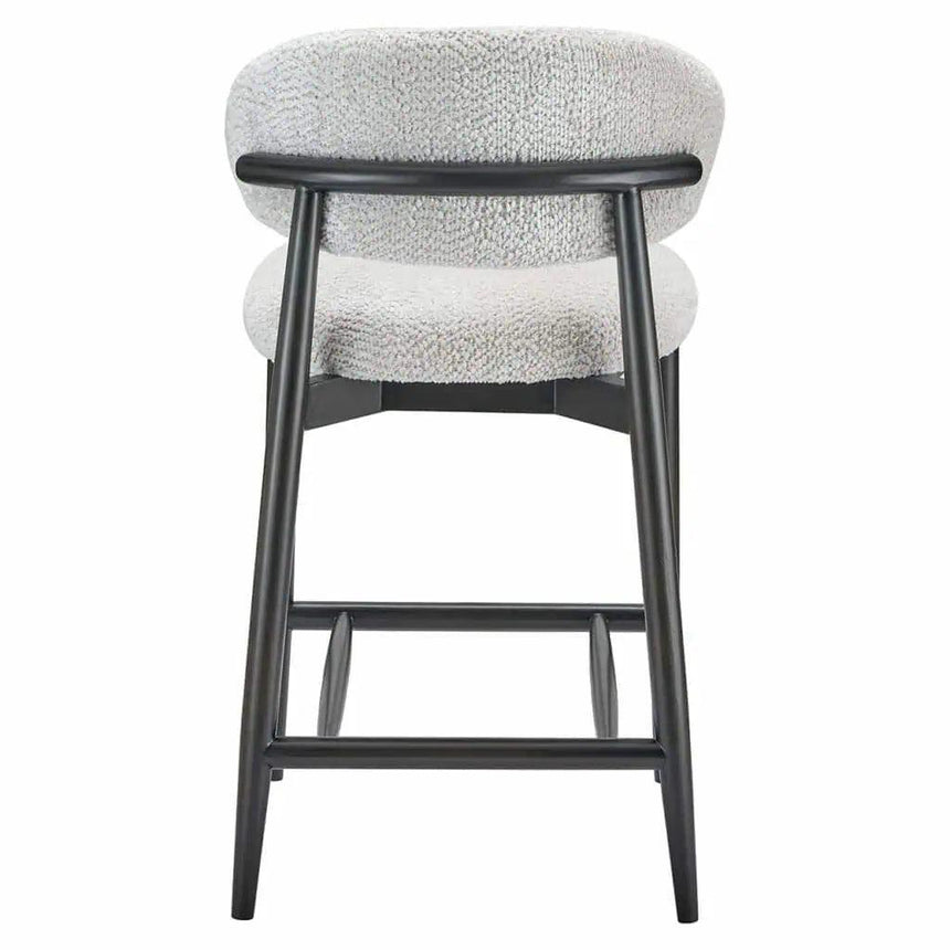 Cherry fabric low bar stool