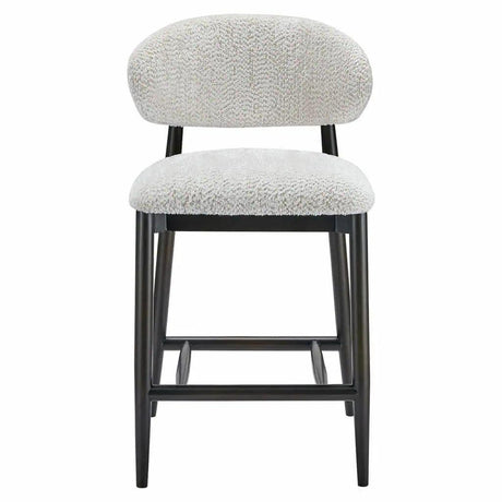 Cherry fabric low bar stool