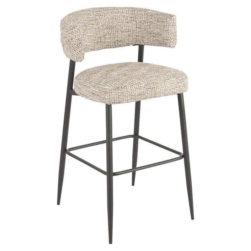Rochelle fabric low bar stool set