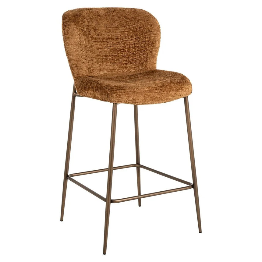 Savoy velvet low bar stool