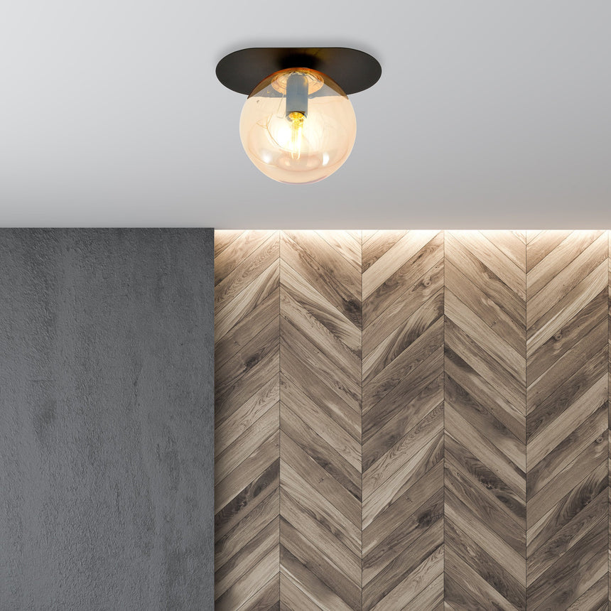 Plaza 1 BL glass ceiling lamp
