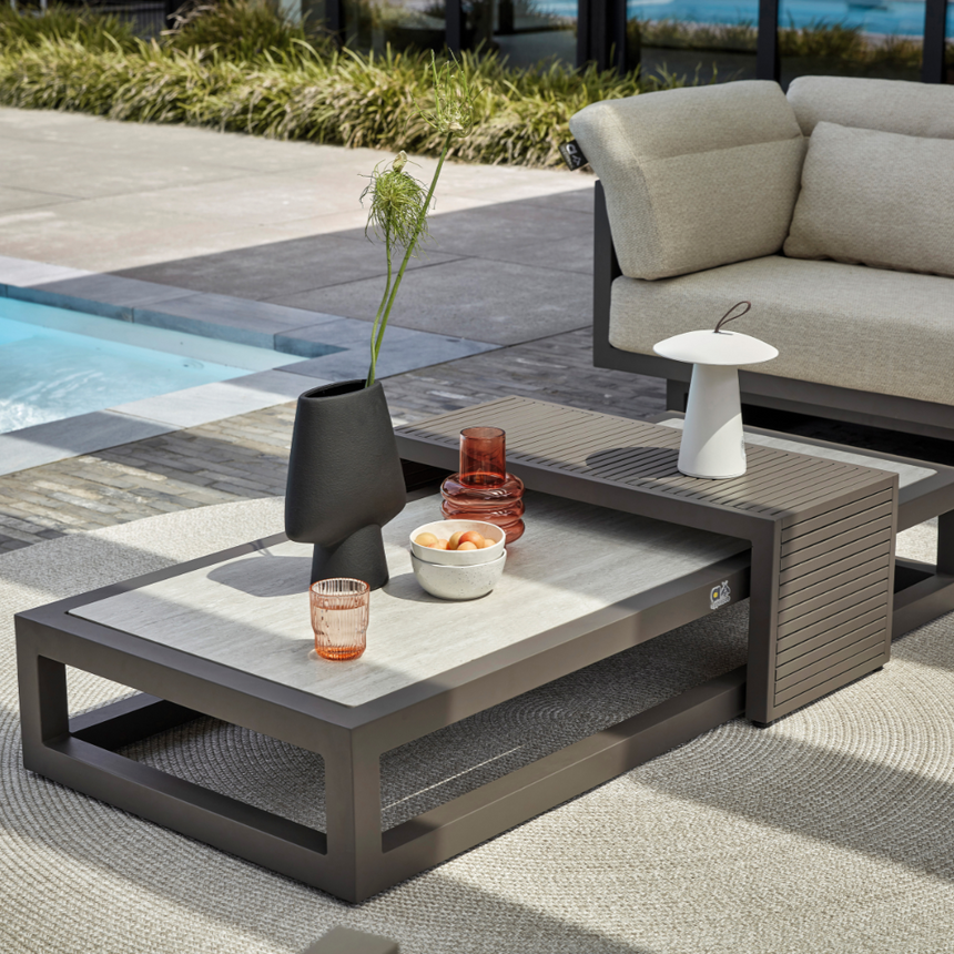 Santorini fém kerti lerakóasztal