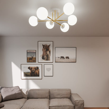 Magnum 6 WH Opal metal ceiling lamp