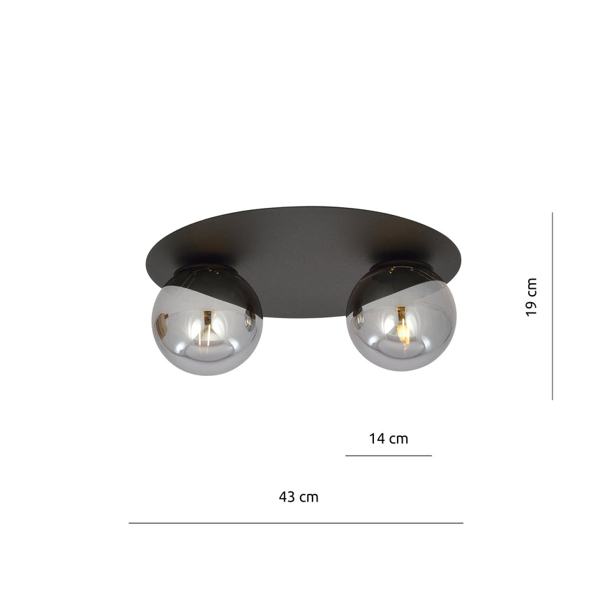 Solar 2 Graphite metal ceiling lamp