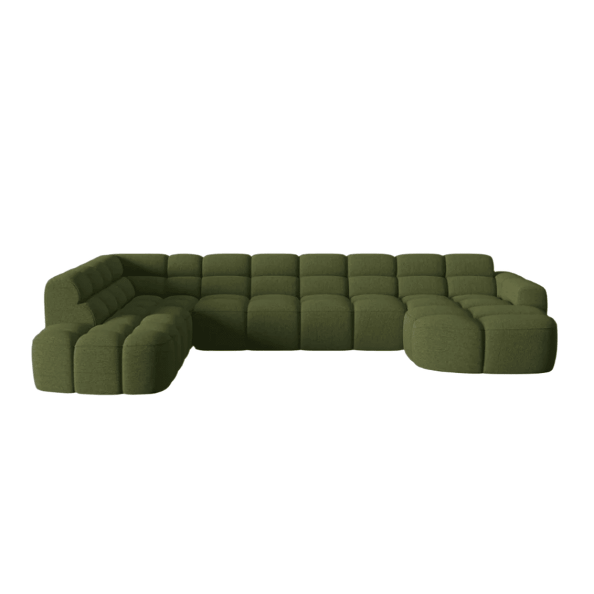 Lisa U alakú szövet kanapé bal sarokelemmel