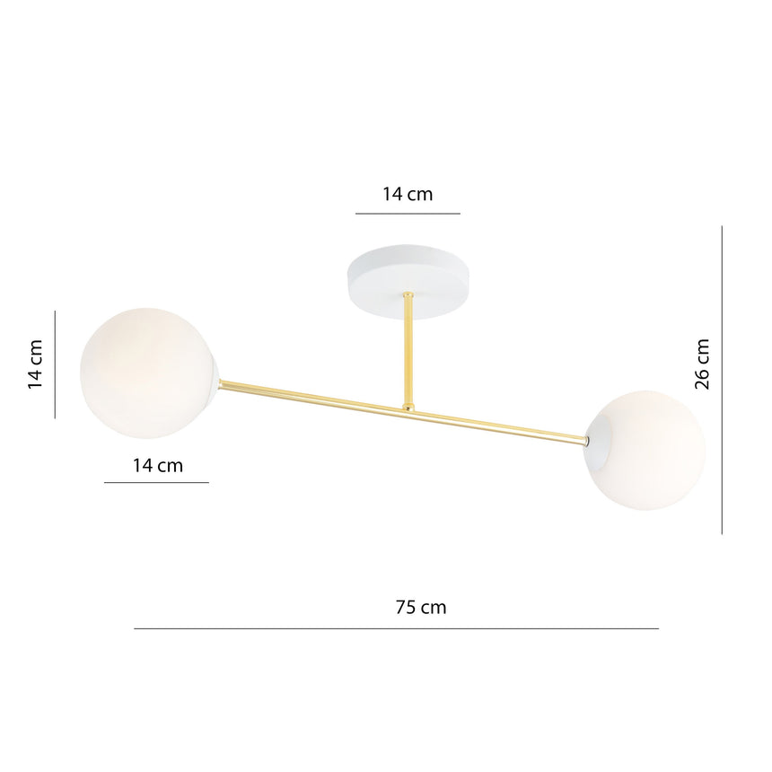Magnum 2 WH Opal metal ceiling lamp