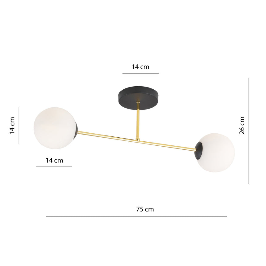 Magnum 2 BL Opal metal ceiling lamp