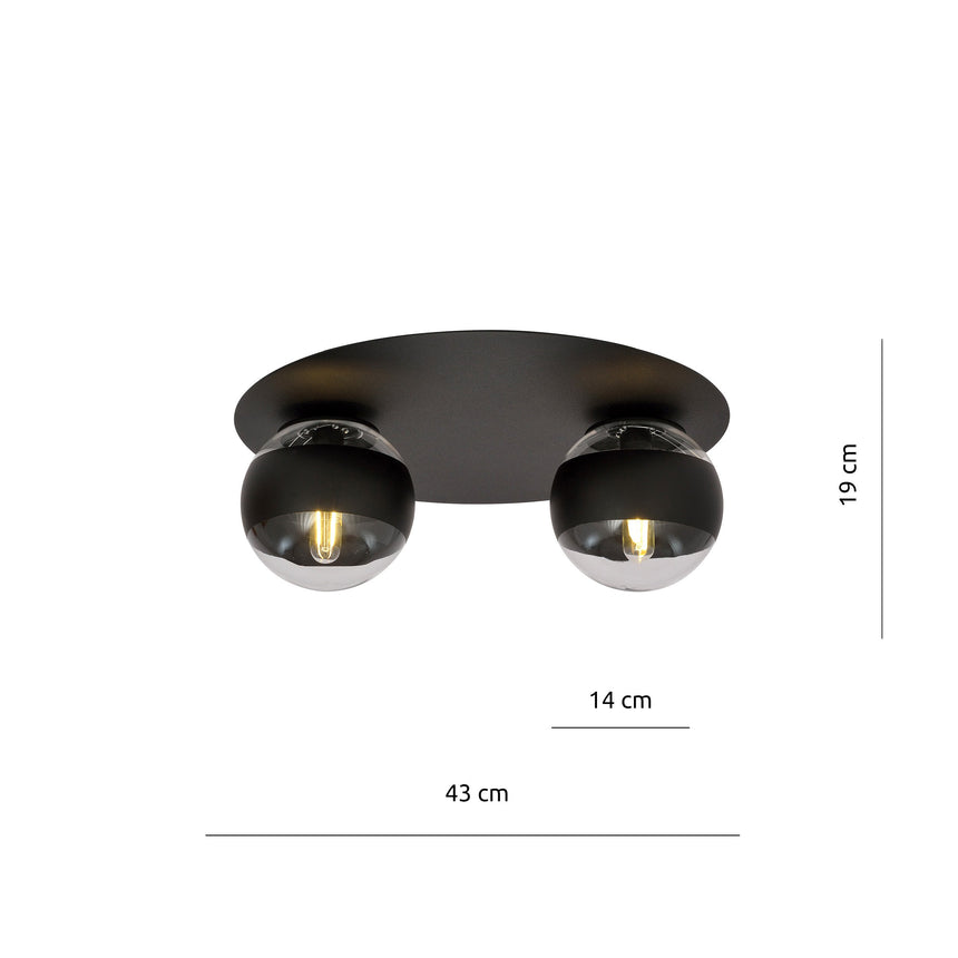 Solar 2 Stripe metal ceiling lamp